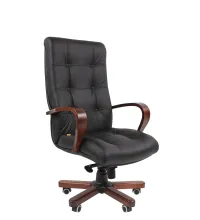 Кресло руководителя Chairman 424WD Россия нат.кожа/экокожа черная (мультиблок)