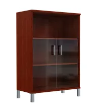 Шкаф средний с малыми стеклянными дверьми B 420.5 Бургунди 900х450х1286 